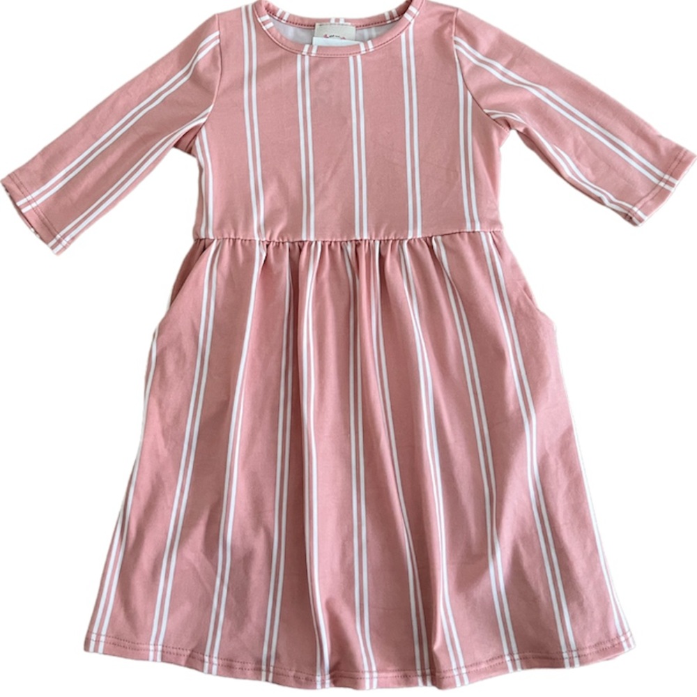 Heart & Arrow | NWOT | Pink and White Striped Dress | Size 4T